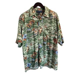 PAZZO Men’s Rayon Tropical‎ Short Sleeve Button Down Casual Hawaiian Shirt sz XL
